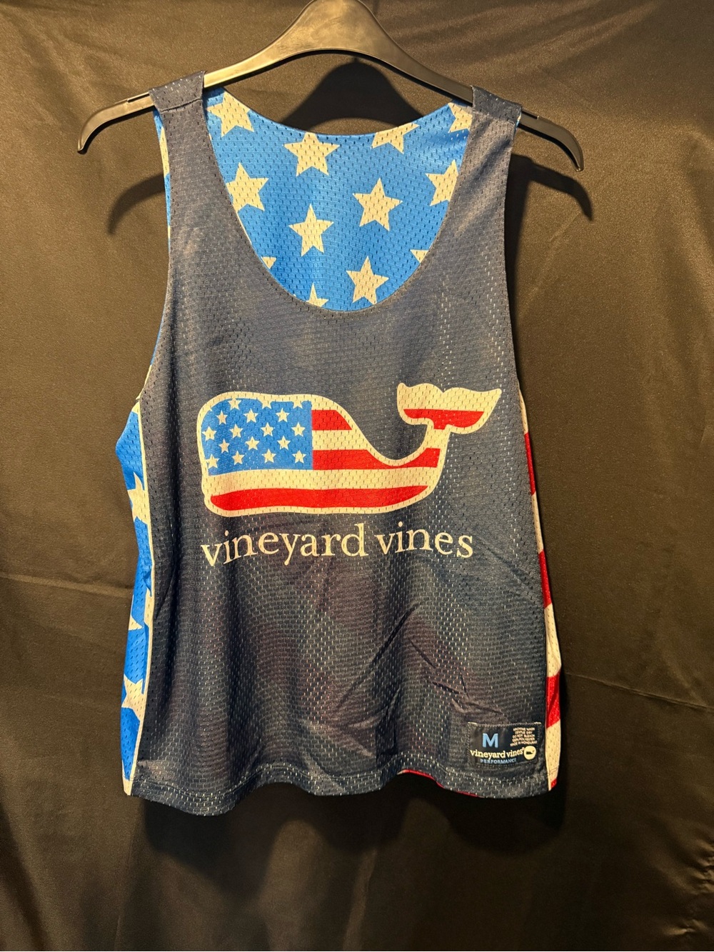 Vineyard Vines Patriotic Whale Lacrosse Pinny- Blue/Red/White Reversible!